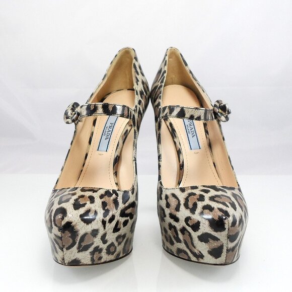NIB$790 PRADA Vintage Collection Mary Jane Leopard Print Platform Pump Heels 36 - Picture 5 of 12